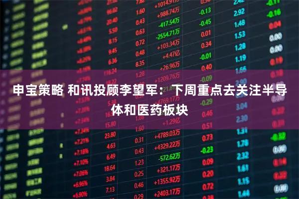 申宝策略 和讯投顾李望军：下周重点去关注半导体和医药板块